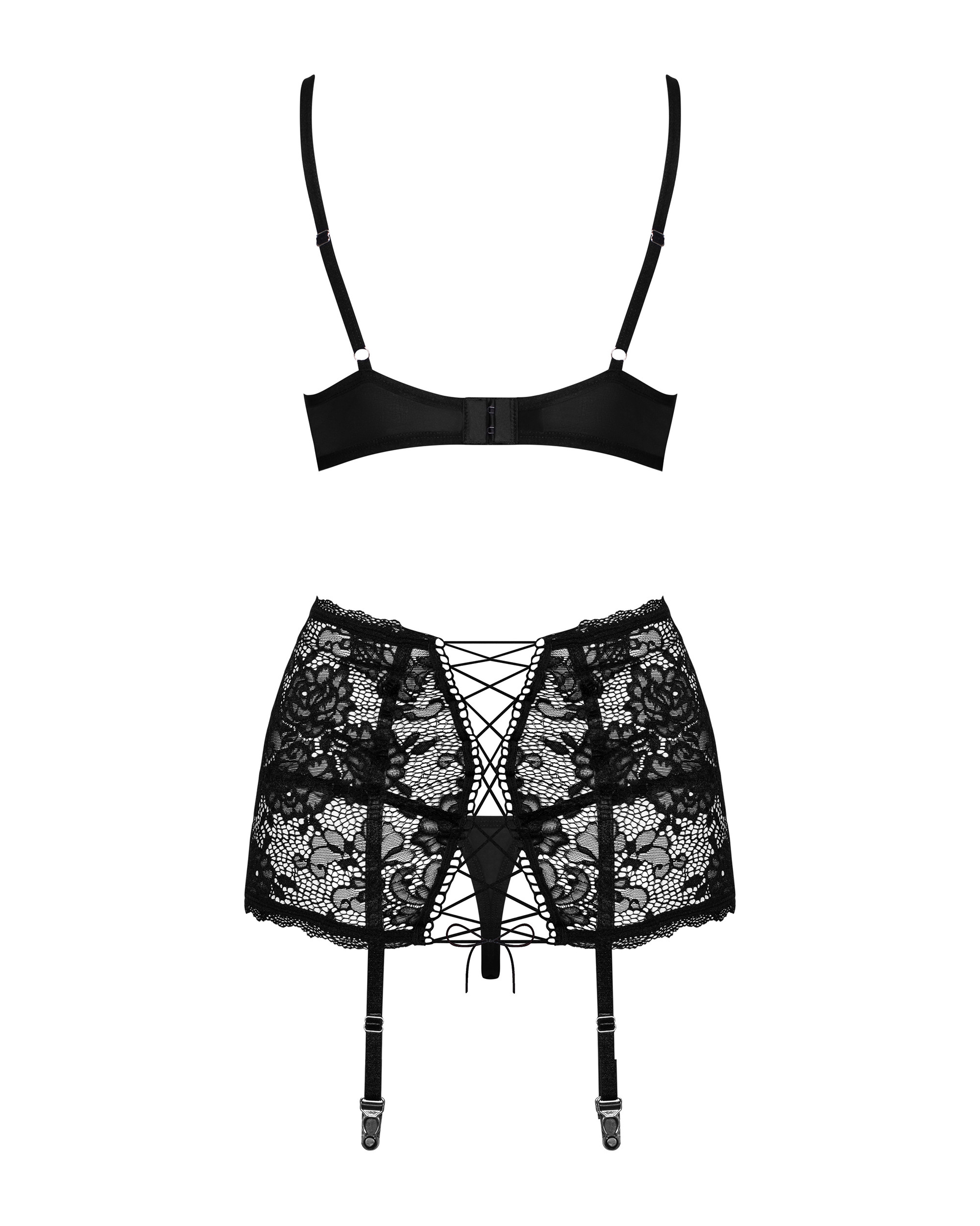 Peonesia, set cu portjartier, chiloti si sutien